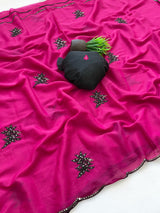Rangoli silk saree embroidery buttis