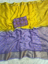 Pure Viscose Chinnon Saree with bandini Blouse