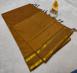 Kalyani Vintage Checked gap boarder saree