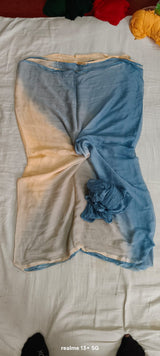 Chiffon multishaded saree