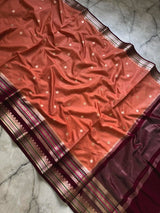 Banarasi soft katan silk contrast boarder saree