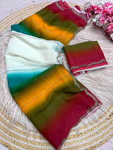 Multi shade party wear saree