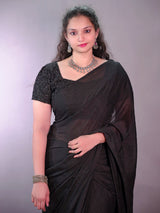 Crush rangoli latkan work blouse saree