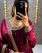 Space silk 2pc fully stitched anarkali set