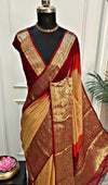 Kanjivaram style chinnon crepe silk saree