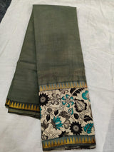 Mangalagiri silk handloom kalamkari gap boarder saree