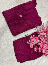 Chikankari Rayon Kurti 3Pc set