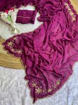 Rangoli crush pure handwork saree