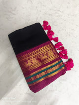 Mul cotton 120 courier zari boarder saree