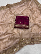 Space silk sequence party wear saree