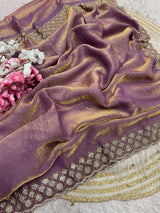 Space Silk diamond work saree