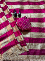 Space silk jharkan work sarees for party wear