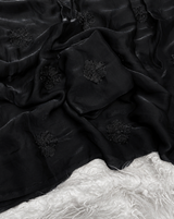 Dark mocha flower space silk saree