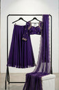 Madhuri Purple fully stitched lehanga
