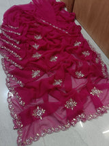 Georgette hand work saree
