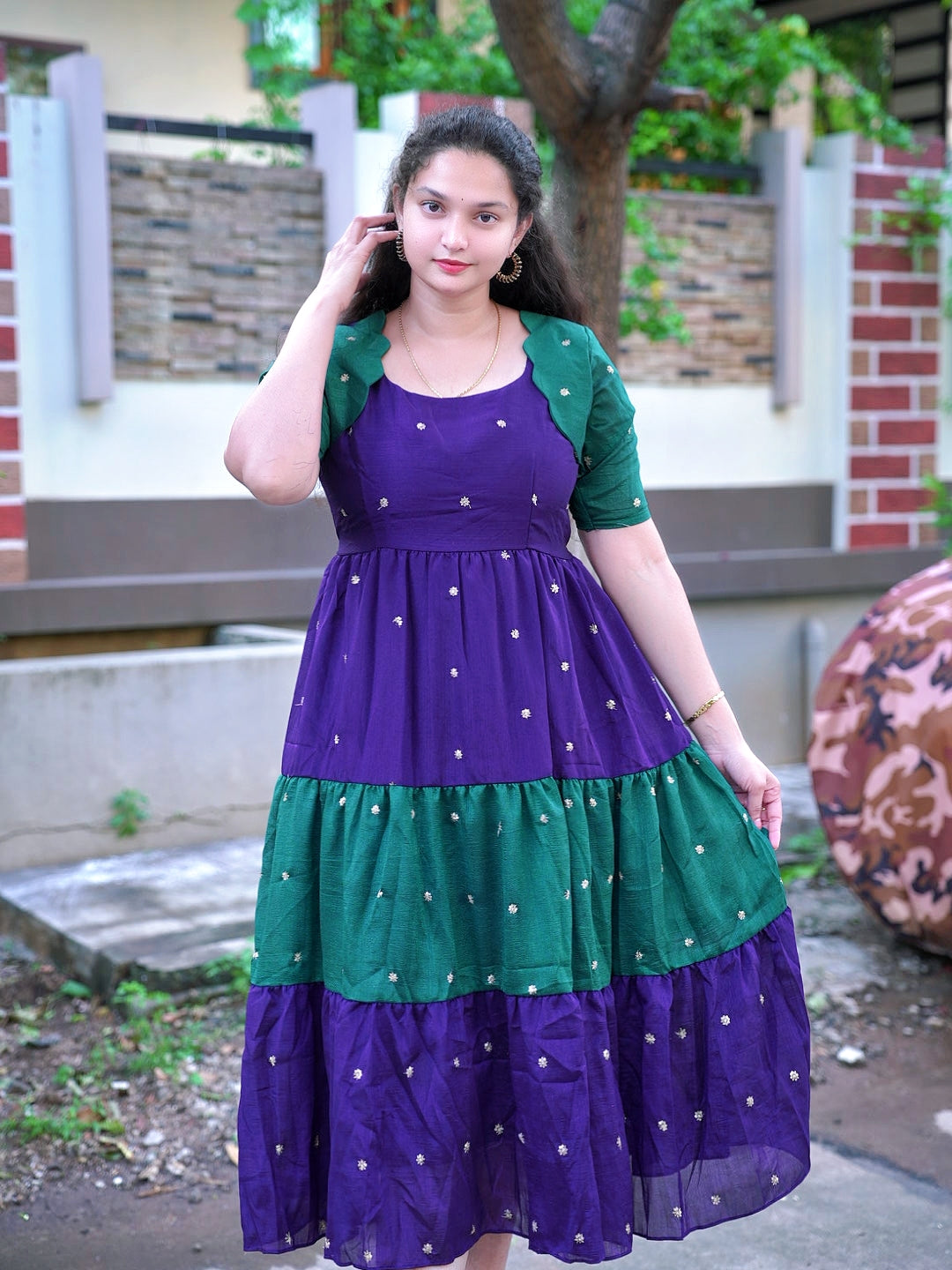 Dual colour maxi frocks for women