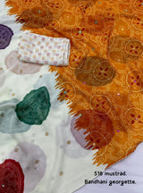 Georgette bandhini saree