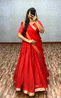 Vintage checks half saree lehanga set