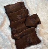 Dark mocha flower space silk saree