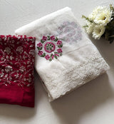 Crush Georgette embroidery saree