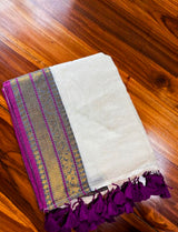 Mul cotton 120 courier zari boarder saree