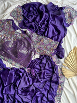 Premium ultra violet desinger one minute saree