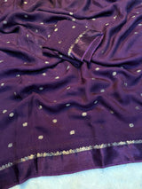 Jute silk viscose buttis saree