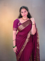 Semi Mysore silk budget range elephant border saree