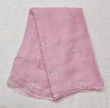 Soft chiffon saree leaf pattern