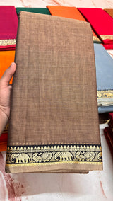 Narayanpeta Mercerised Cotton elephant small boarder saree