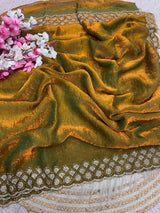 Space Silk diamond work saree