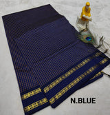Kalyani Vintage Checked gap boarder saree