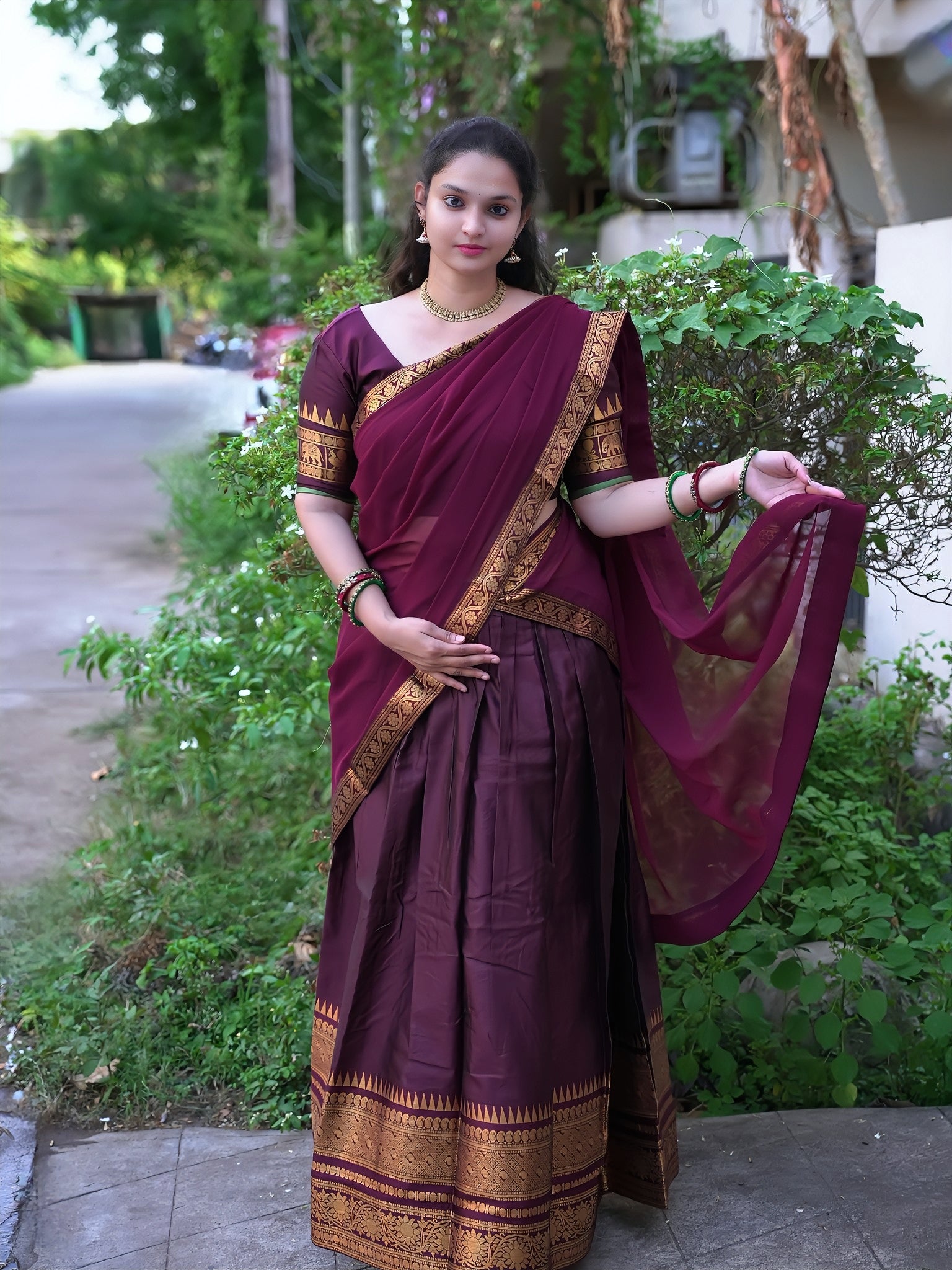 Chettinad style half sarees