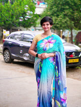 Butter Georgette Floral Saree