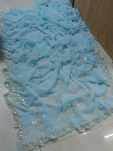 Georgette hand work saree