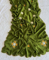 Soft Rangoli crush handwork saree