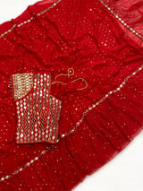 Bollywood style Rani ruffled saree