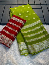 Viscose georgette festive saree