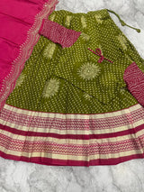 Moss georgette fully stitched festive lehanga/halfsaree