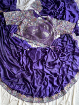 Premium ultra violet desinger one minute saree