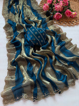 Space silk jharkan work sarees for party wear