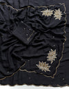 Soft rangoli crush lotus handwork saree