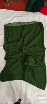 Plain single shade chiffon saree