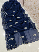 Royal georgette handwork saree