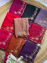 Rangoli crush pure handwork saree