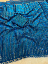 Space silk katli and siroski work sarees