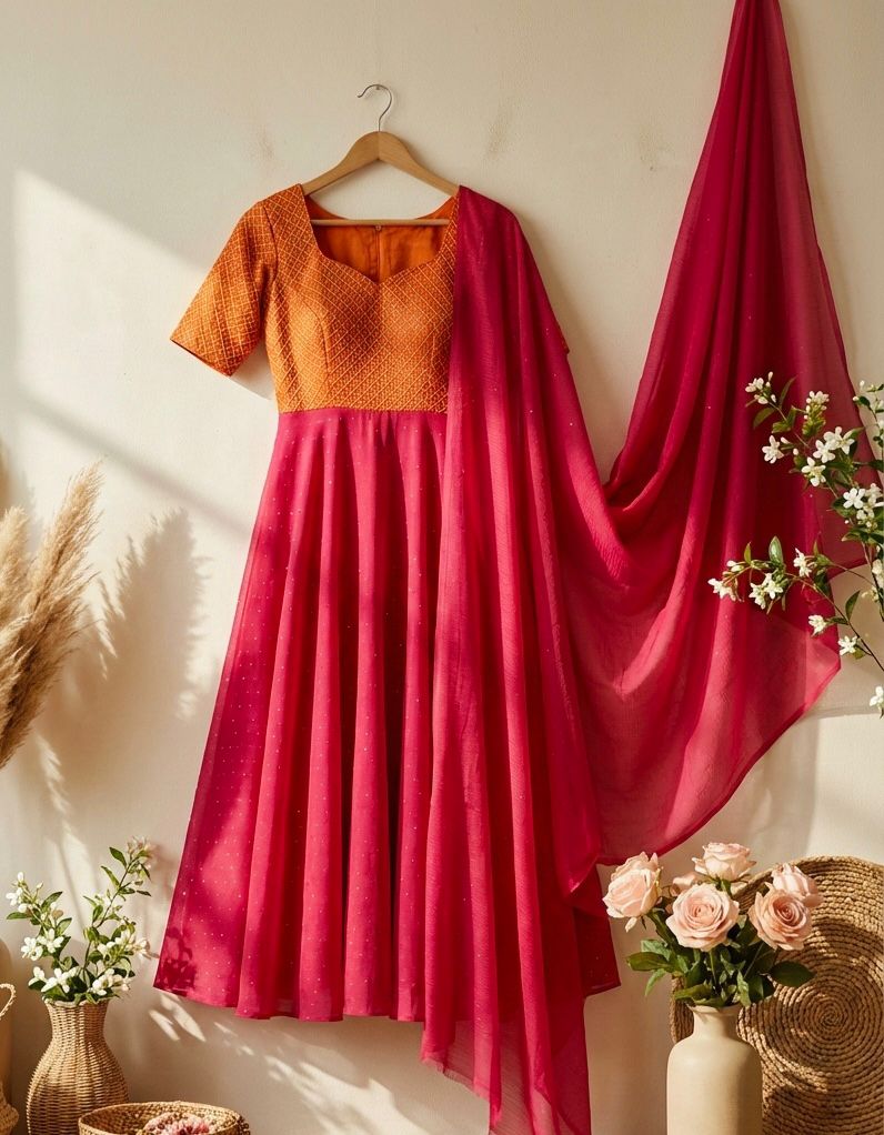 Spark space silk party wear fully stitched dress – Sumi Vastra