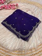 Space silk beads work saree