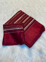 Viscose georgette light weight sarees with satin patta