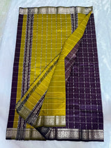 Managalagiri kanchi borader checks saree